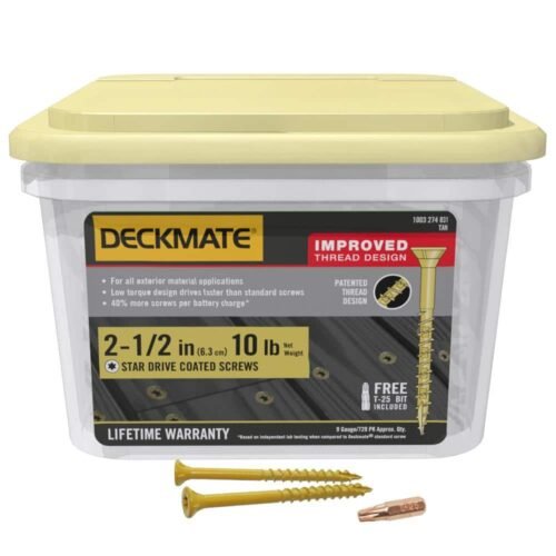 DECKMATE 2-1/2 in. Tan Exterior Self-Starting Star Flat-Head Wood Deck Screws #9 (10 lbs./729 pcs) 212DMT10BK — main image