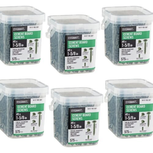 Lot of 6 Ribbed Flat Head T25 Star Drive Cement Board Screw #9 x 1-5/8 in. — main image