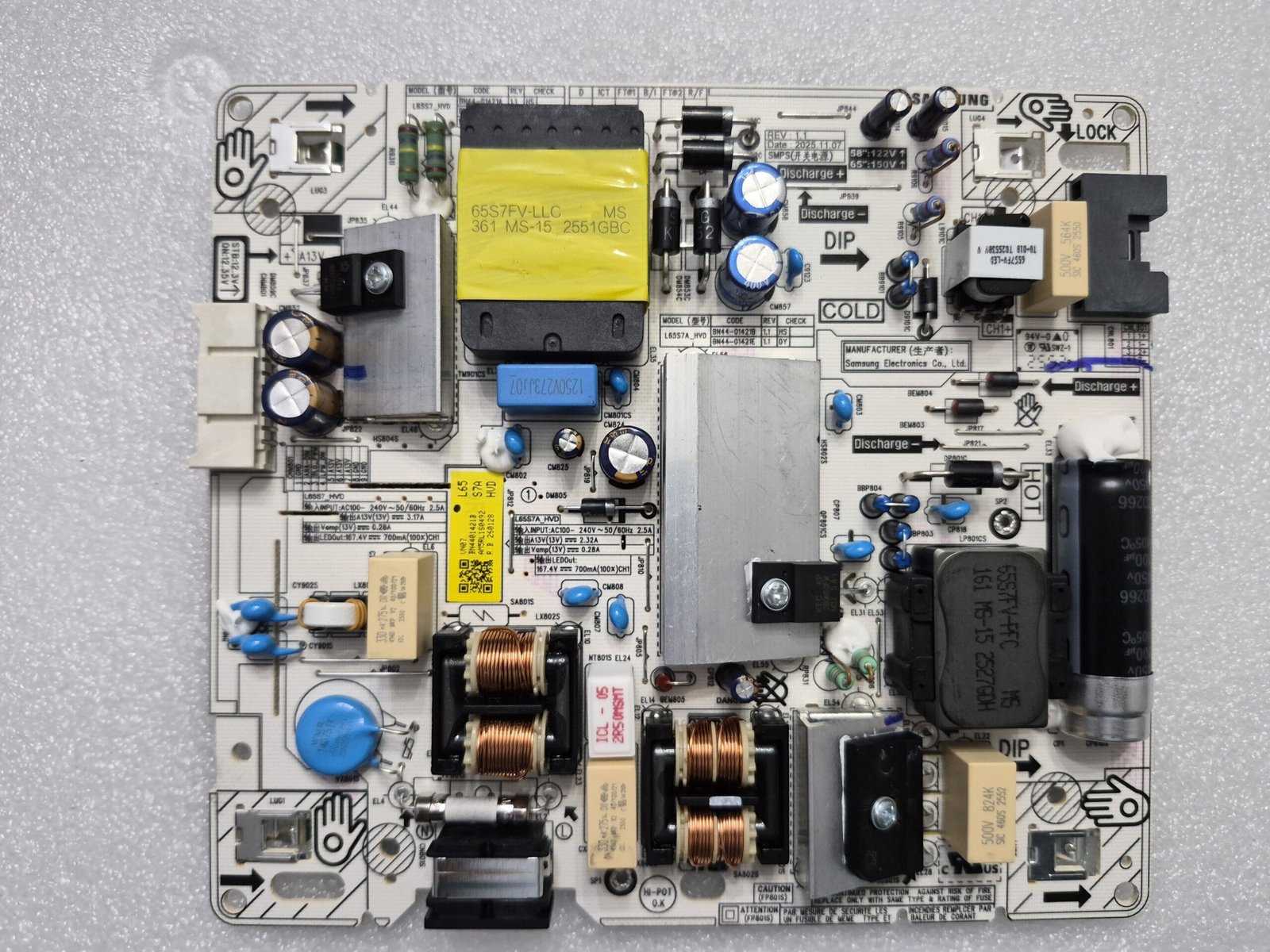 OEM Samsung UN65U8000H 65" TV Power Supply Board BN44-01421B L65S7_HVD — main image