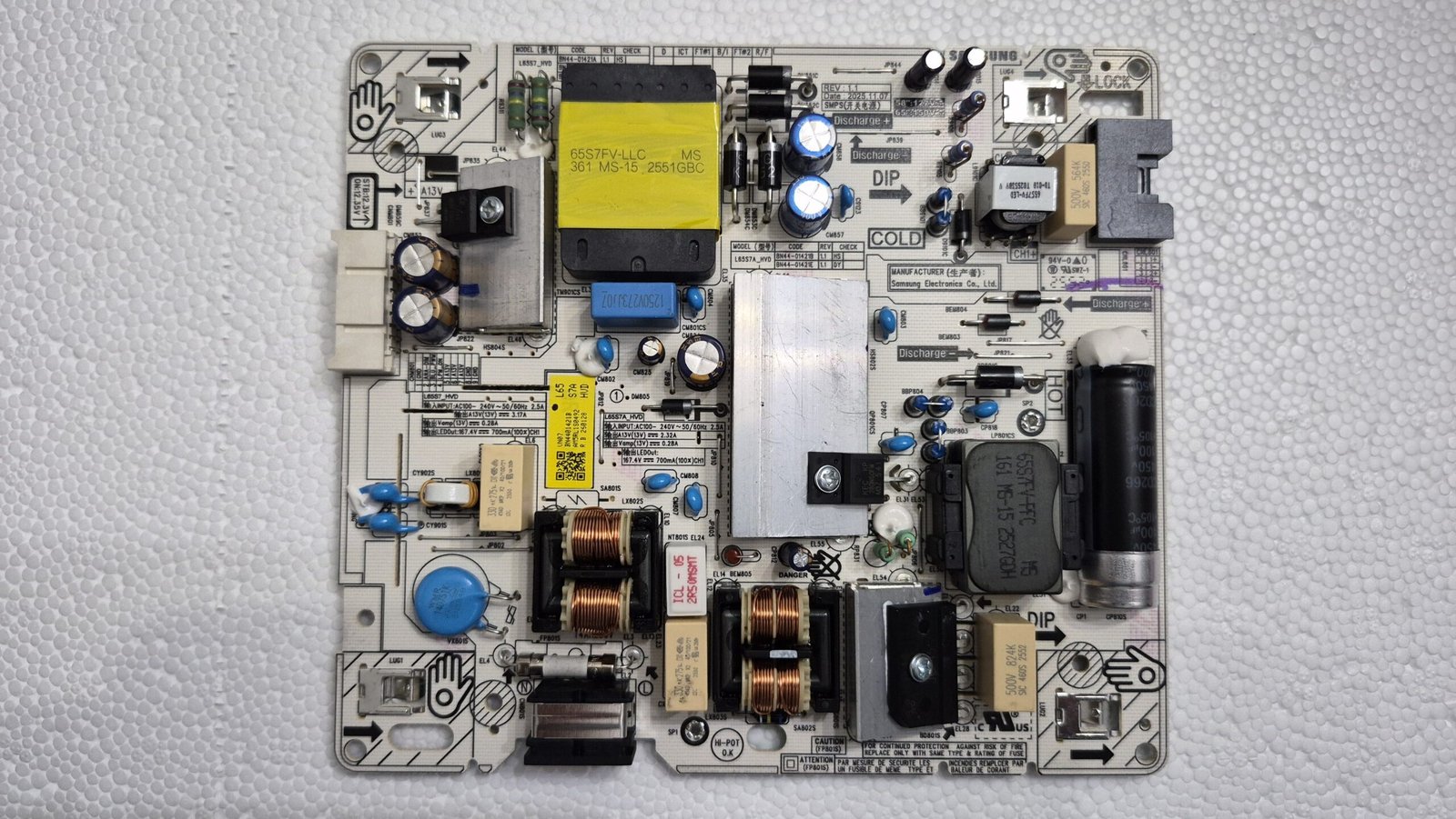 OEM Samsung UN65U8000H 65" TV Power Supply Board BN44-01421B L65S7_HVD — image 4 of 8