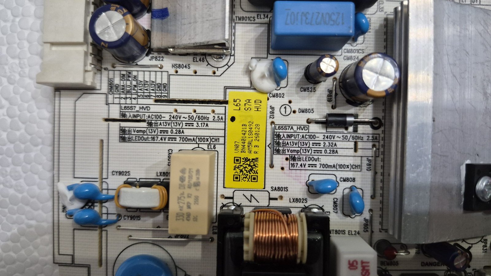 OEM Samsung UN65U8000H 65" TV Power Supply Board BN44-01421B L65S7_HVD — image 8 of 8