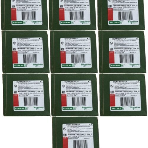 Lot (10) Square D Schneider HOM120PAFGF Homeline 20A 1Pole Dual Function Breaker — main image