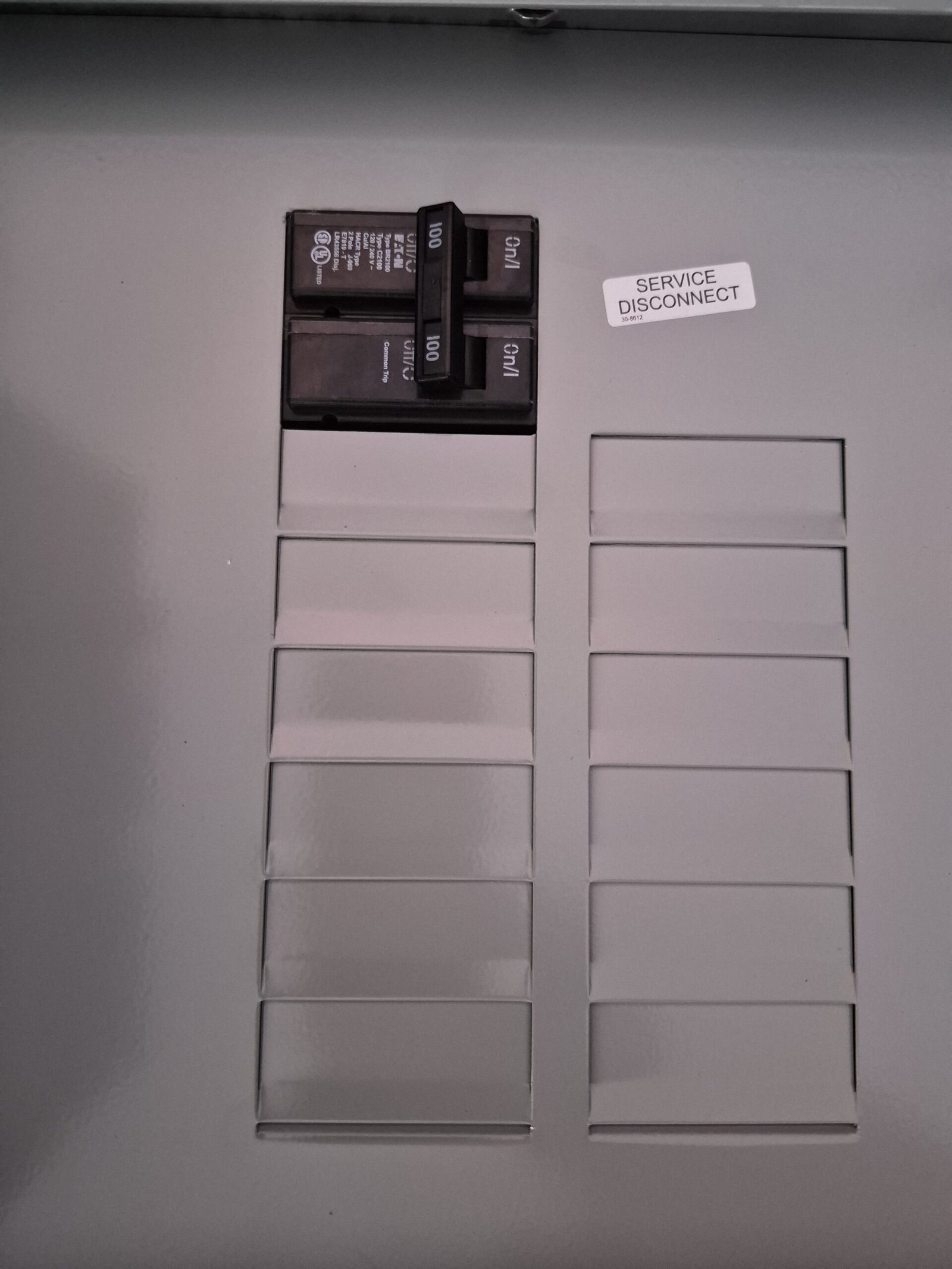Eaton 100A 12-Space 24-Circuit EUSERC Surface Main Breaker Meter Panel — image 10 of 13