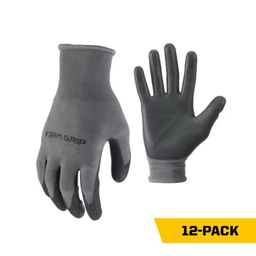 Firm Grip 12 Pack Large Polyurethane Coated Crew Pack Work Garden Gloves 65342