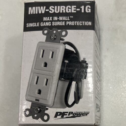 In Wall Surge Protector Panamax MIW-SURGE-1G Dual AC Outlet Plug 15A.