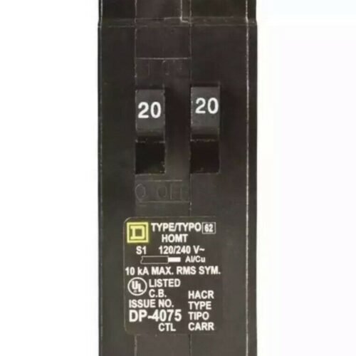 Square D Homeline 20 amp Twin 1 Pole Tandem Circuit Breaker HOMT2020 — main image