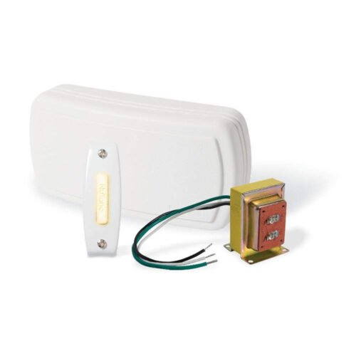 Broan NuTone Lighted Rectangular Pushbutton Doorbell Kit Two Tone Chime — main image