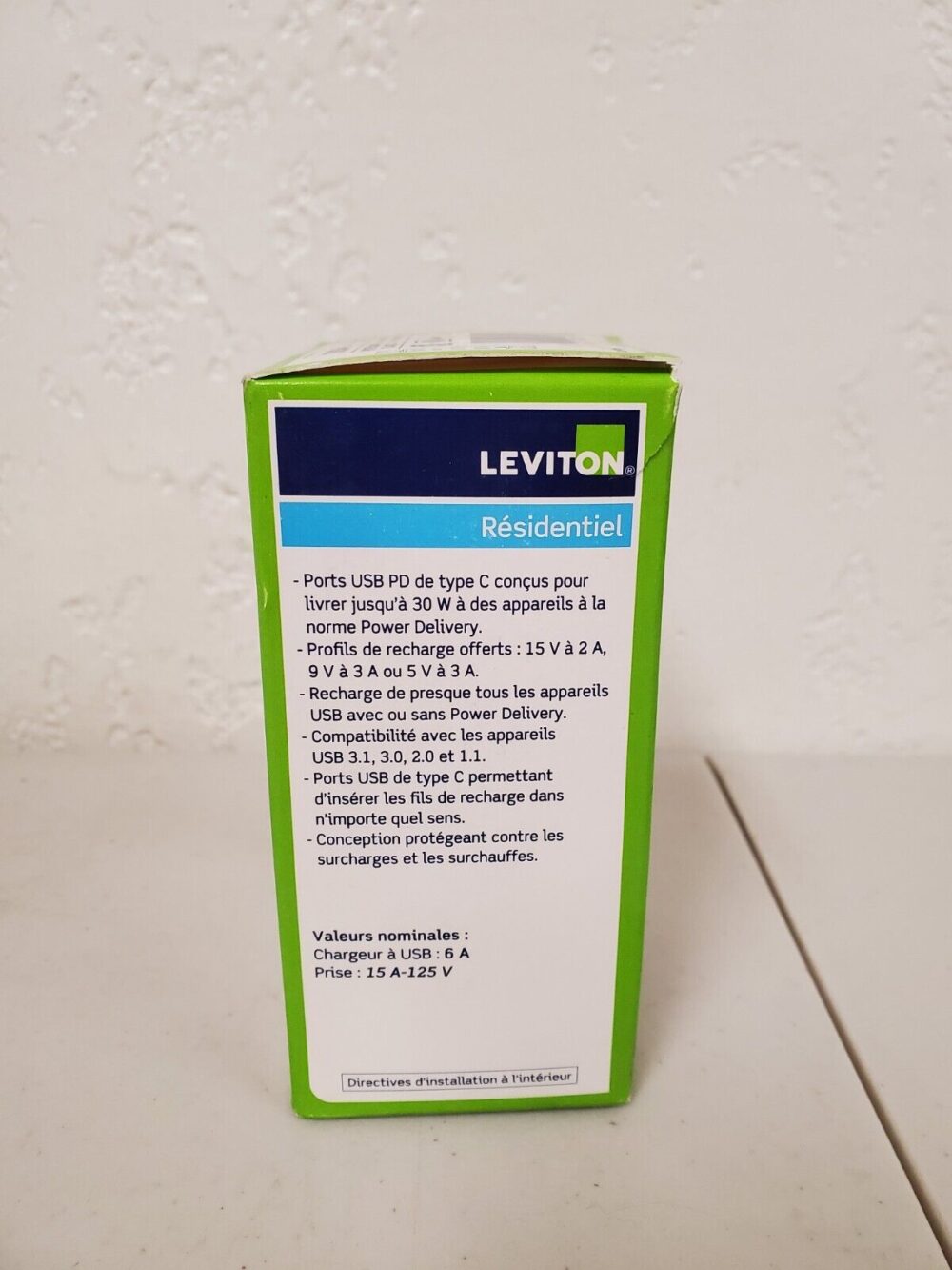 Leviton (T5635-W) 15 Amp 125V Duplex Outlet USB Dual Type-C In-Wall Charger - Image 5