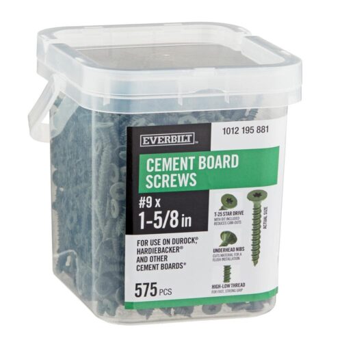 #9 x 1-5/8 in. Ribbed Flat Head T25 Star Drive Cement Board Screw (575-Pack)
