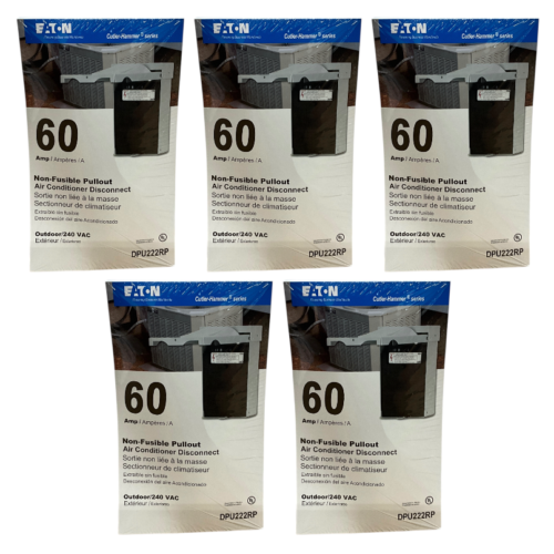 Eaton Cutler-Hammer 5 Pack DPU222RP 60 Amp Non-Fusible Pullout A/C Disconnect — main image