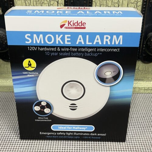 [NEW] Kidde Hardwired Smoke Detector, Hallway, 10 Year Battery, P4010LACS-W