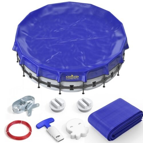 POOLACC Pool Covers for Above Ground Pools For 24 ft Round Winter Pool Cover — main image