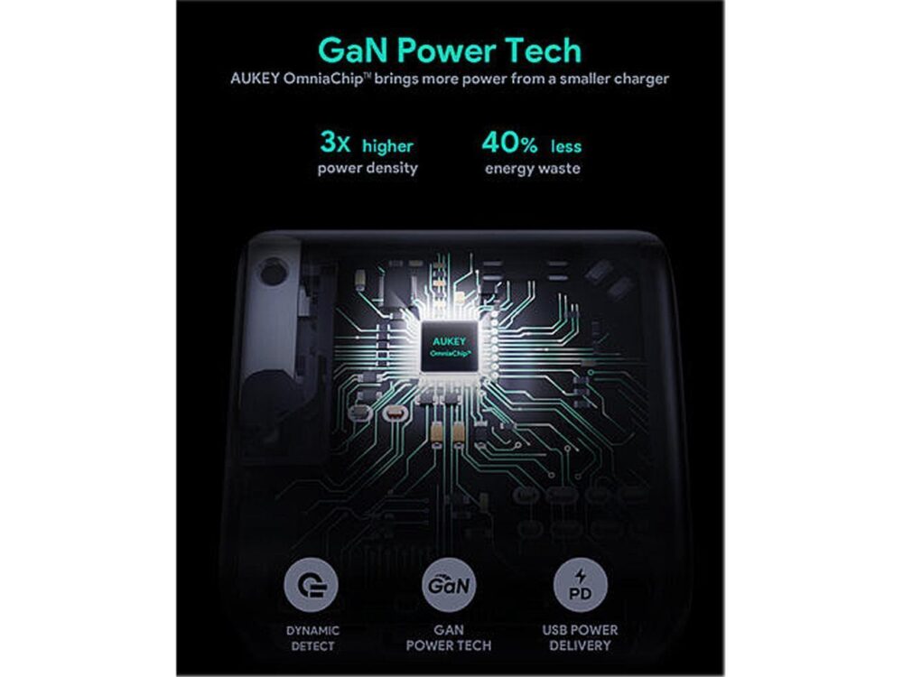 AUKEY PA-B3 Omnia 65W Fast USB C Charger (5V 3A, 9V 3A, 12V 3A, 15V 3A, 20V 3.25A) - Image 6