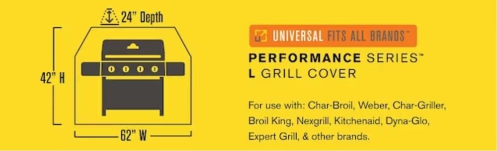 Char-Broil Universal Large 62-in W x 42-in H Black Fits Most Brand Grills - Image 5