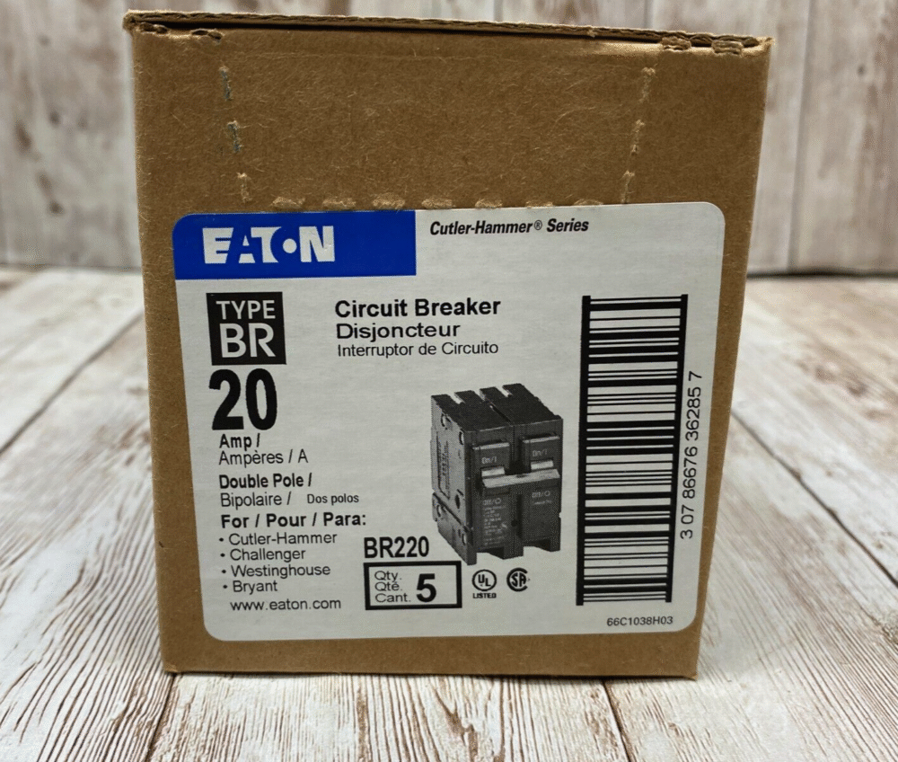 (5) EATON BR220 Circuit Breakers 20 AMP 2 Pole Type BR *NEW IN BOX* FREE SHIP