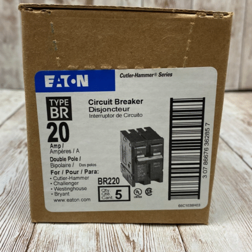 (5) EATON BR220 Circuit Breakers 20 AMP 2 Pole Type BR *NEW IN BOX* FREE SHIP
