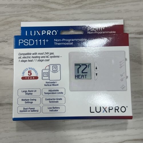 Lux Pro PSD111B-010 Heating and Cooling Lever Thermostat - White — main image