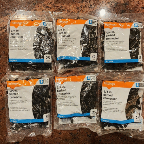 Lot of 6 DIG H80B 1/4 In. Barb Connectors Hose Drip Line (50 packs) - 300 Total