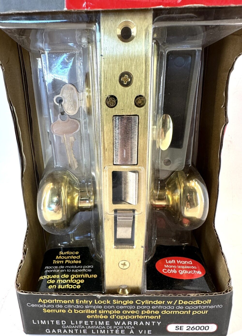 Segal Entrance Mortise Lockset 2 1/2 in Backset In Wrought Solid Brass SE 26000 - Image 6