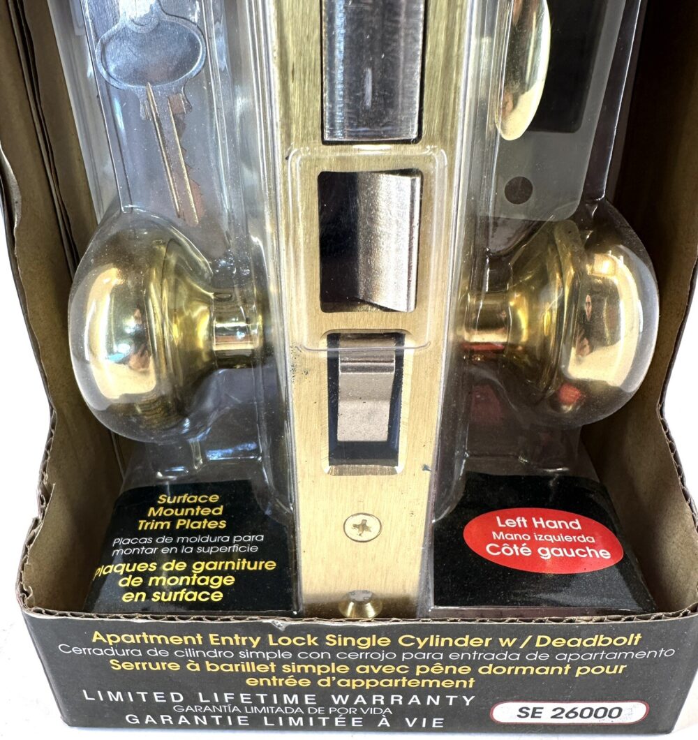 Segal Entrance Mortise Lockset 2 1/2 in Backset In Wrought Solid Brass SE 26000 - Image 7