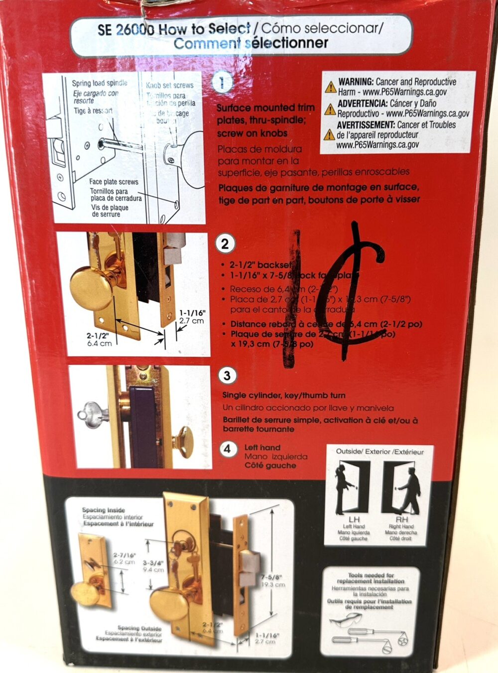 Segal Entrance Mortise Lockset 2 1/2 in Backset In Wrought Solid Brass SE 26000 - Image 8