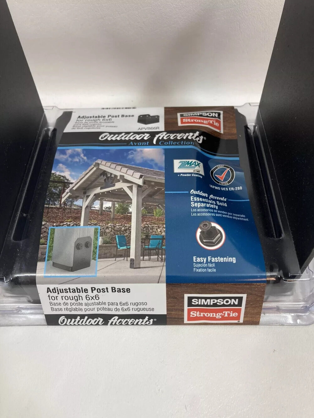 Simpson Strong-Tie APVB66R Outdoor Accents Rough Sawn 6x6 Adjustable Post Base