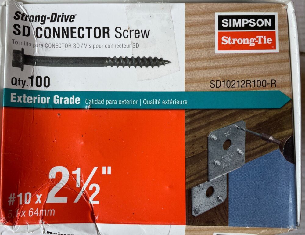 Simpson Strong-Tie SD10212R100-R Mechanically Galvanized Hex Exterior Wood Screw