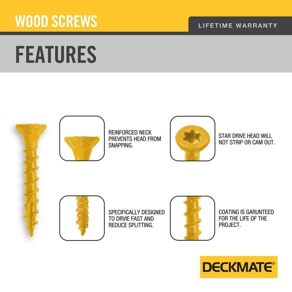 #8 x 1-5/8 in. Tan Star Flat Head Wood Deck Screw (25 lbs. / 3096-Pieces) - Image 5